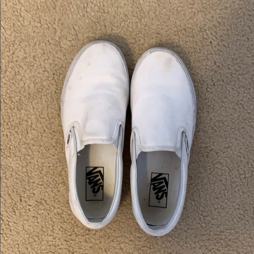 White slip on vans